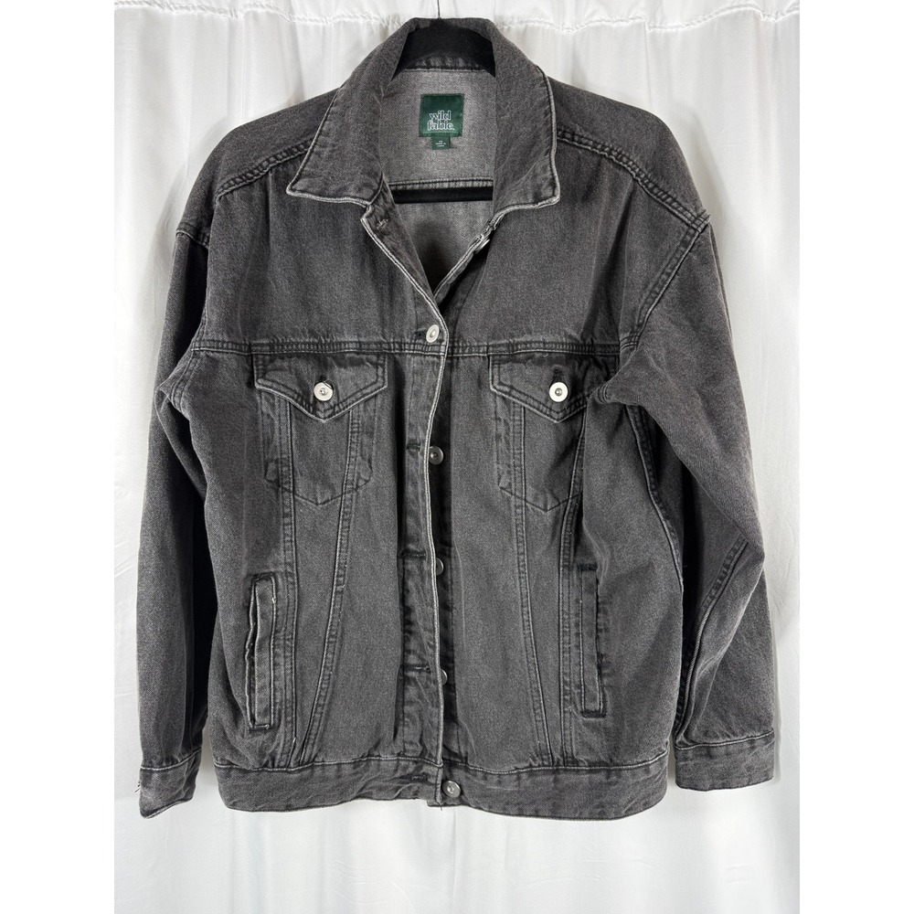 Wild Fable Women's Oversized Charcoal Gray Denim Jacket XS‎